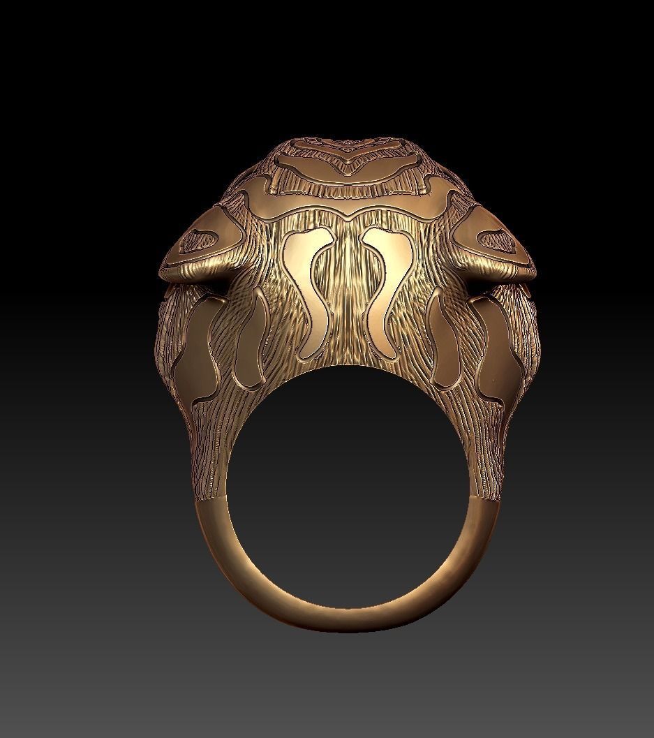 Tiger Head Ring 3D print model_14