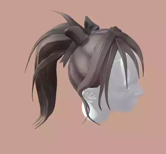 Hair Ponytail Low-poly 3D model