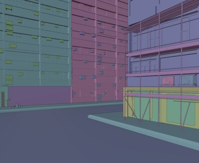 Cyberpunk back streets Low-poly 3D model_3