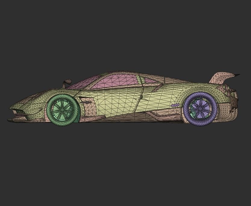 CAR - PAGANI HUAYRA WITH INTERIOR Low-poly 3D model_10