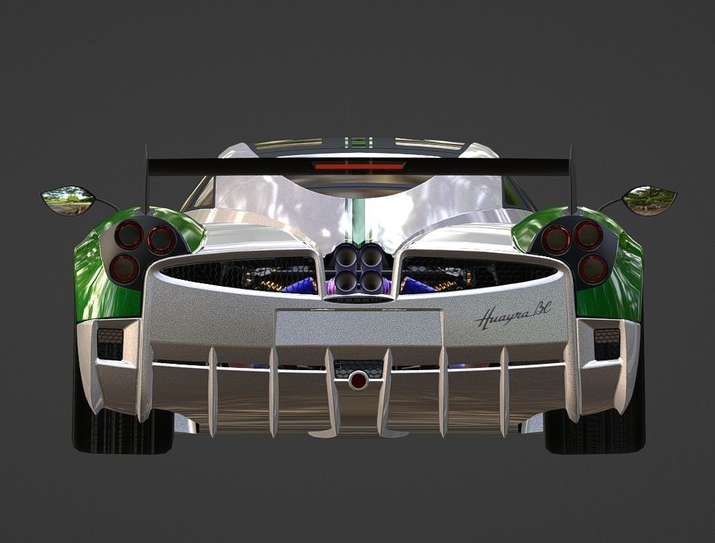 CAR - PAGANI HUAYRA WITH INTERIOR Low-poly 3D model_15