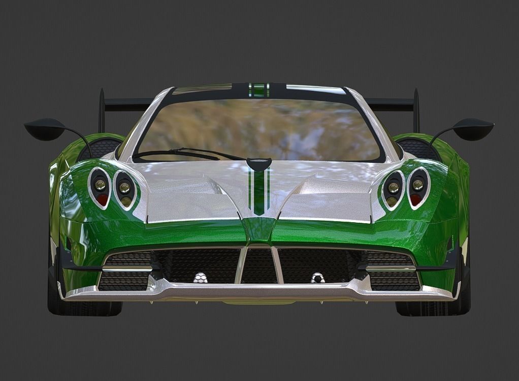 CAR - PAGANI HUAYRA WITH INTERIOR Low-poly 3D model_14