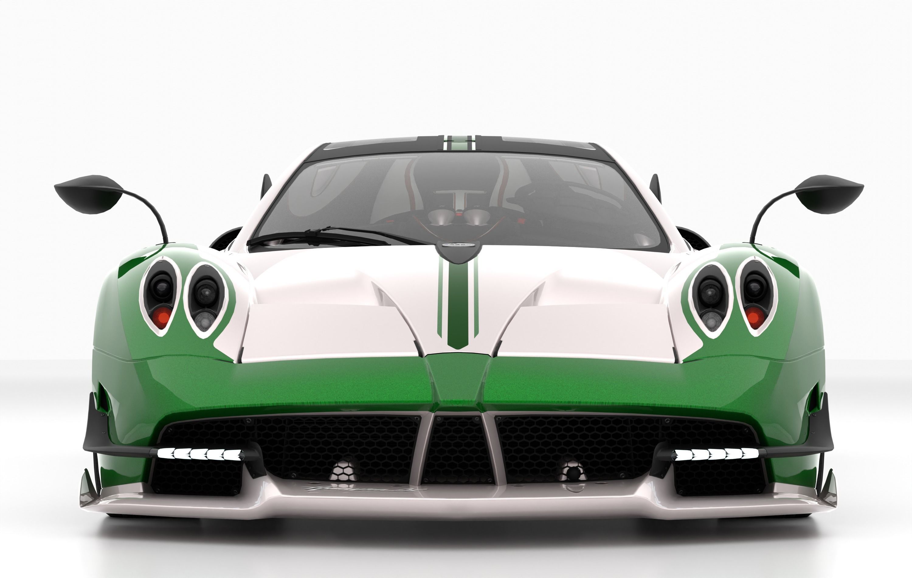 CAR - PAGANI HUAYRA WITH INTERIOR Low-poly 3D model_5