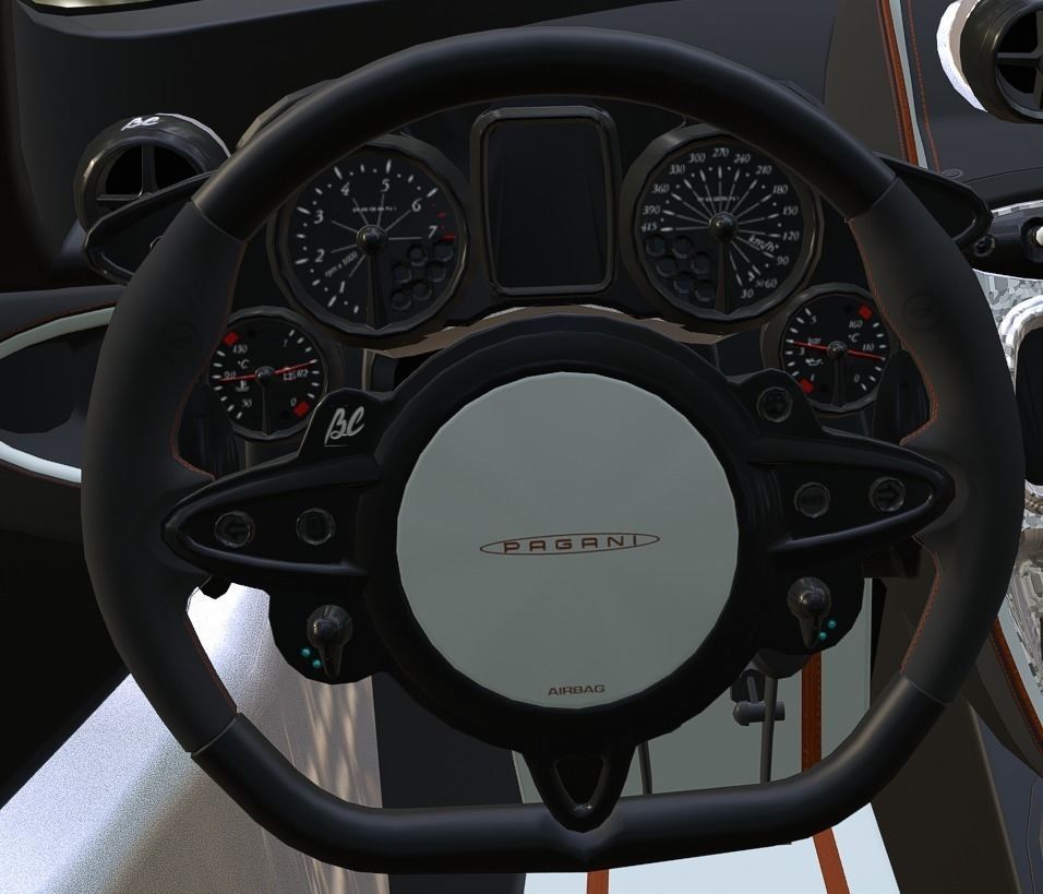 CAR - PAGANI HUAYRA WITH INTERIOR Low-poly 3D model_18