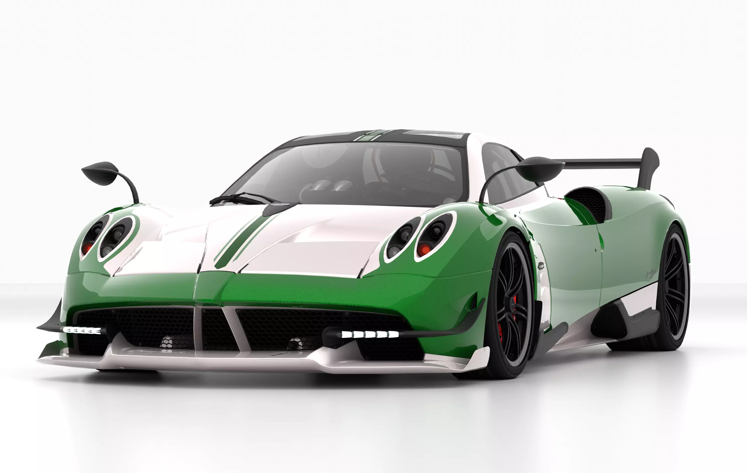 CAR - PAGANI HUAYRA WITH INTERIOR Low-poly 3D model_0