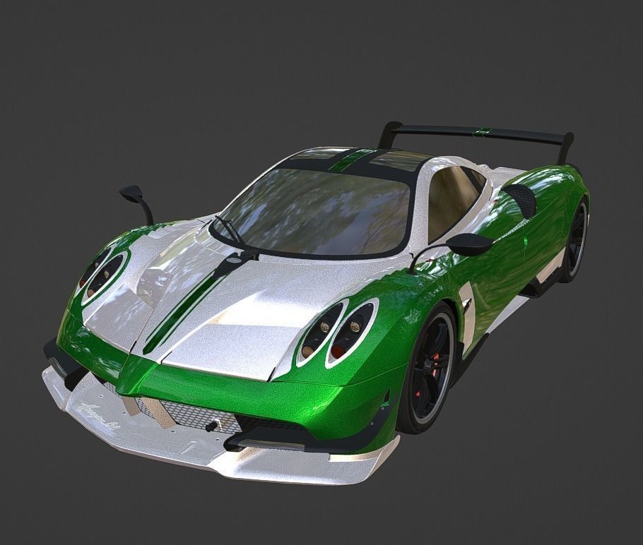 CAR - PAGANI HUAYRA WITH INTERIOR Low-poly 3D model_13