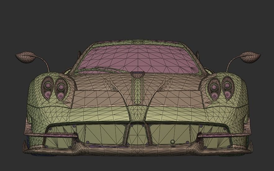 CAR - PAGANI HUAYRA WITH INTERIOR Low-poly 3D model_8