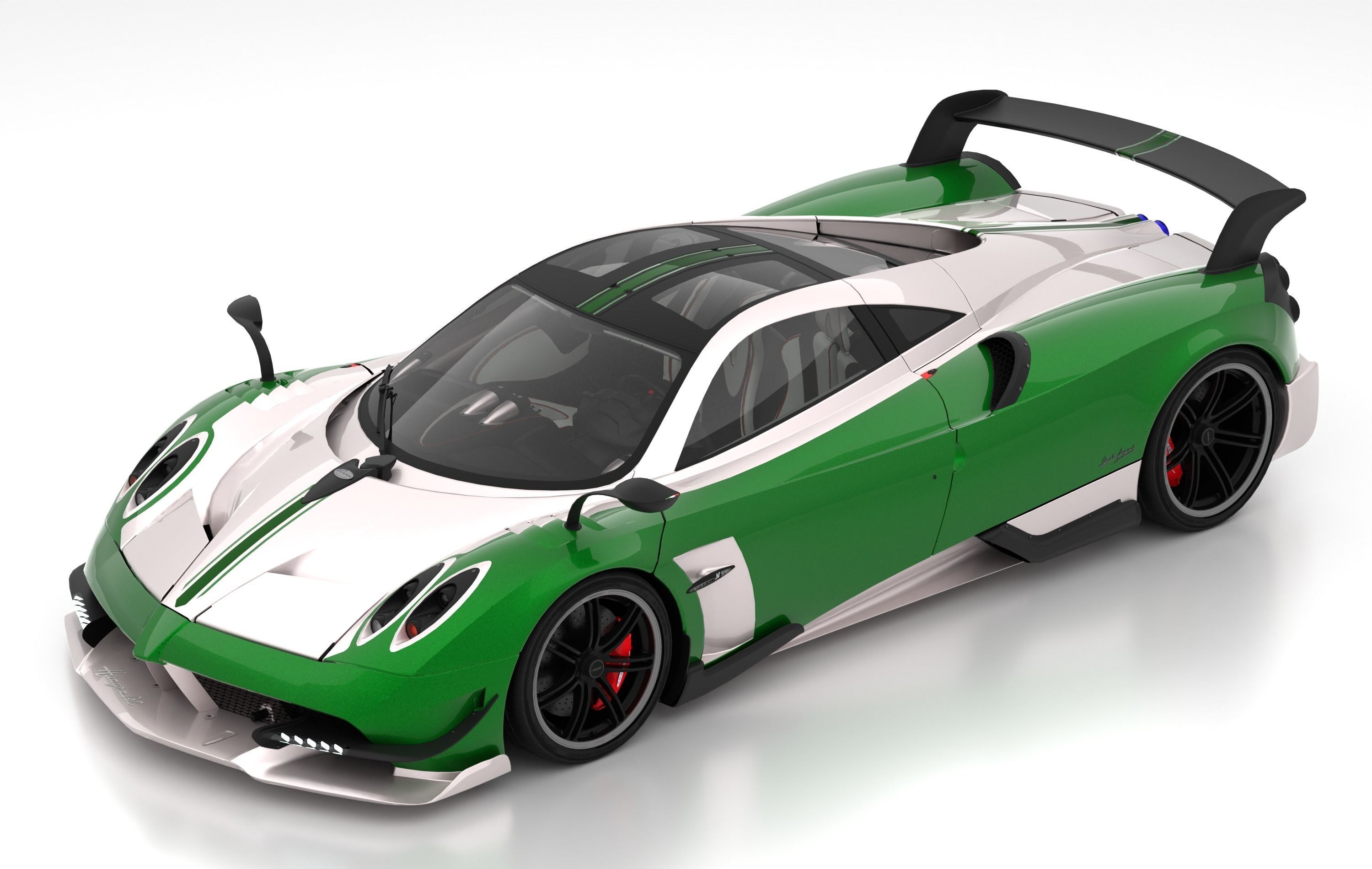 CAR - PAGANI HUAYRA WITH INTERIOR Low-poly 3D model_6