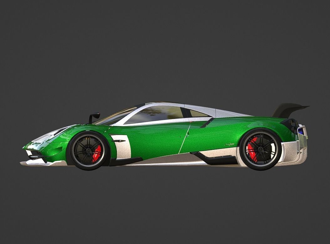 CAR - PAGANI HUAYRA WITH INTERIOR Low-poly 3D model_16