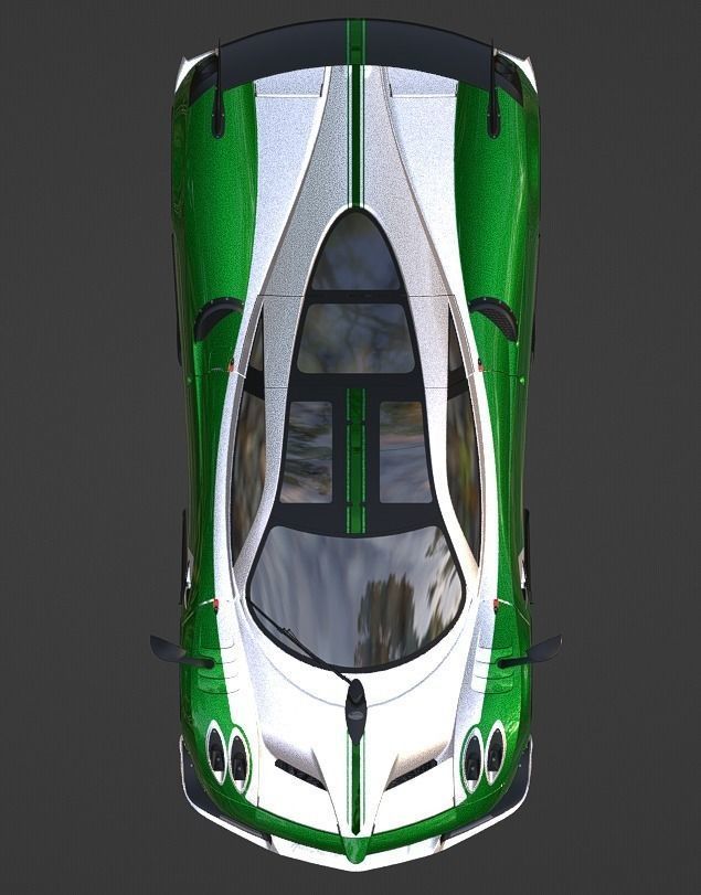 CAR - PAGANI HUAYRA WITH INTERIOR Low-poly 3D model_17