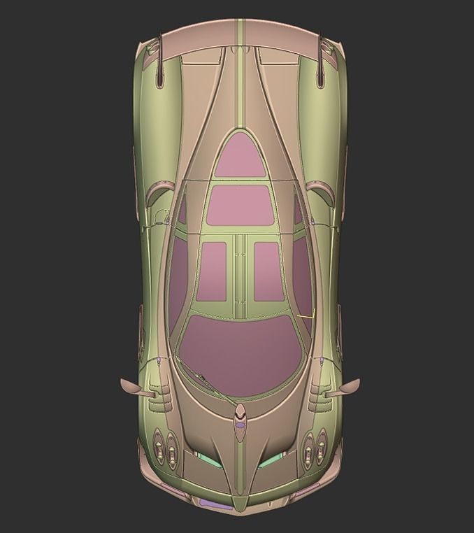 CAR - PAGANI HUAYRA WITH INTERIOR Low-poly 3D model_23