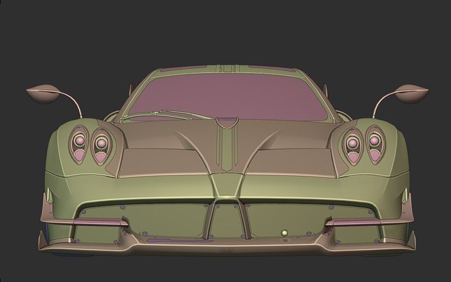 CAR - PAGANI HUAYRA WITH INTERIOR Low-poly 3D model_19