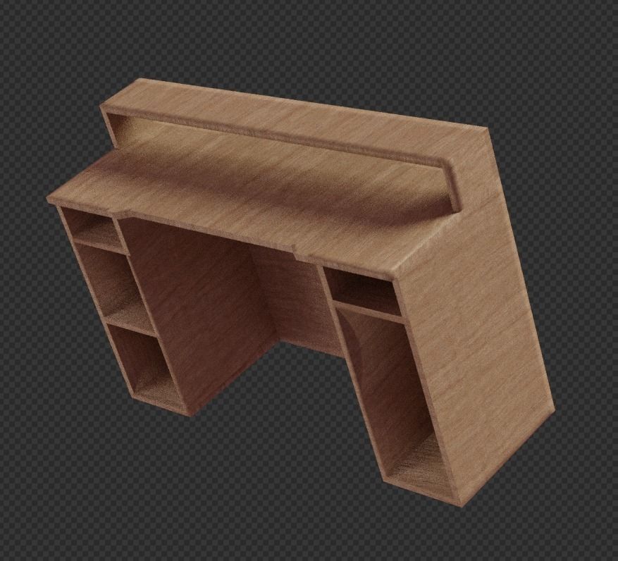 mesa de escritorio gamer 3D model_1