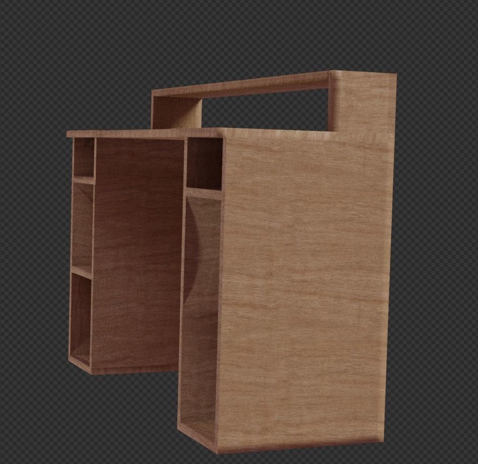 mesa de escritorio gamer 3D model_2