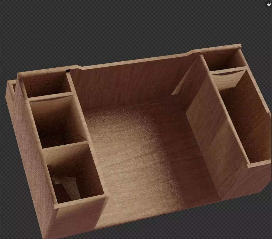 mesa de escritorio gamer 3D model_0