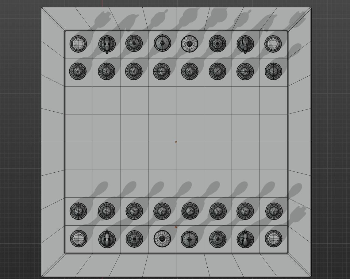 Lowpoly Chess board Low-poly 3D model_3