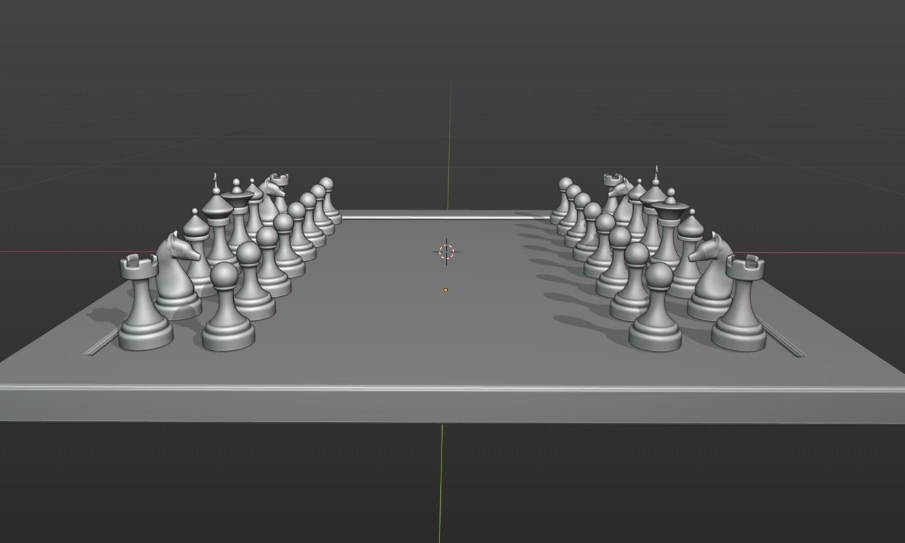 Lowpoly Chess board Low-poly 3D model_1