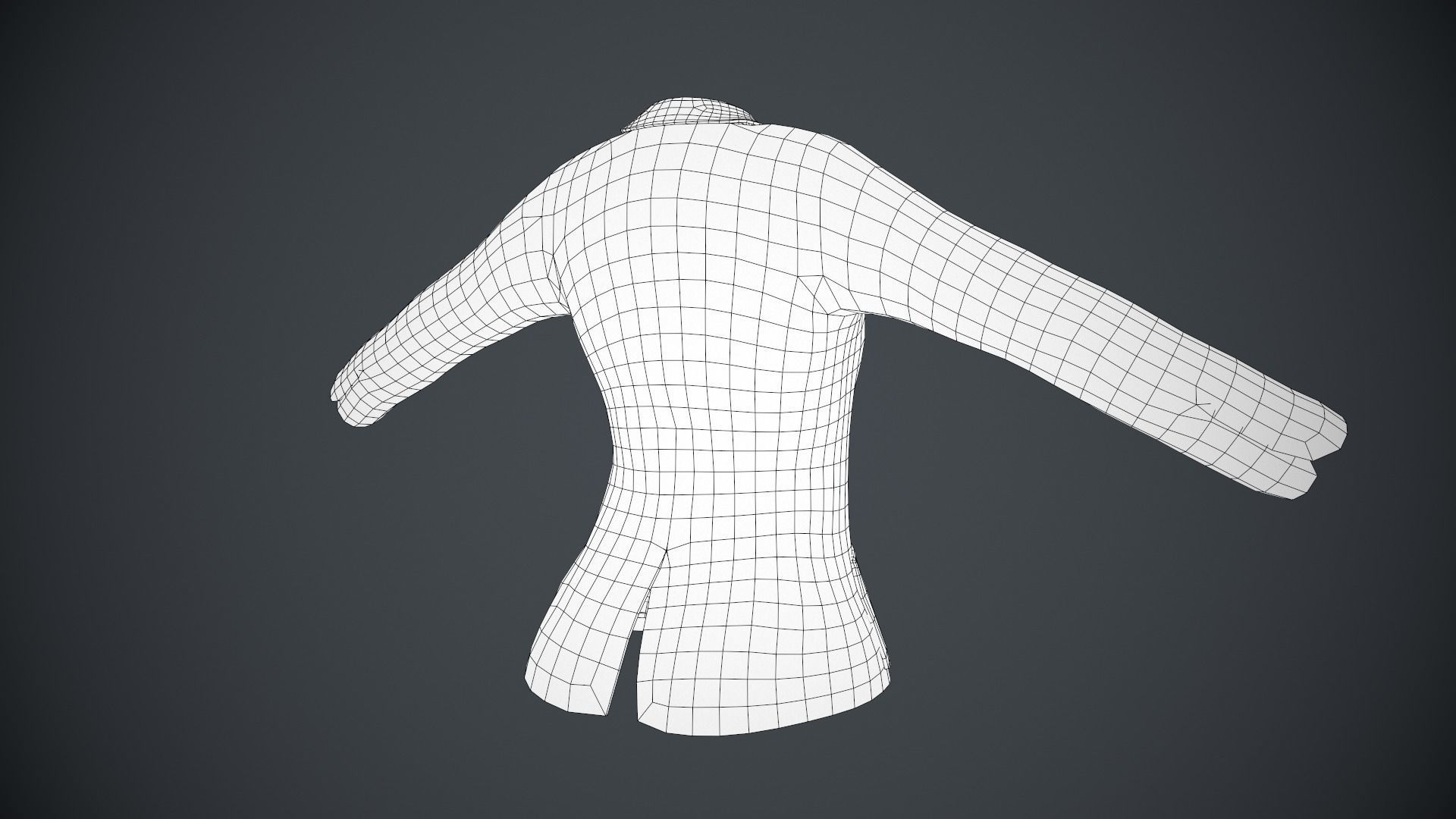 Female Black Jacket Style 2 Low-poly 3D model_14