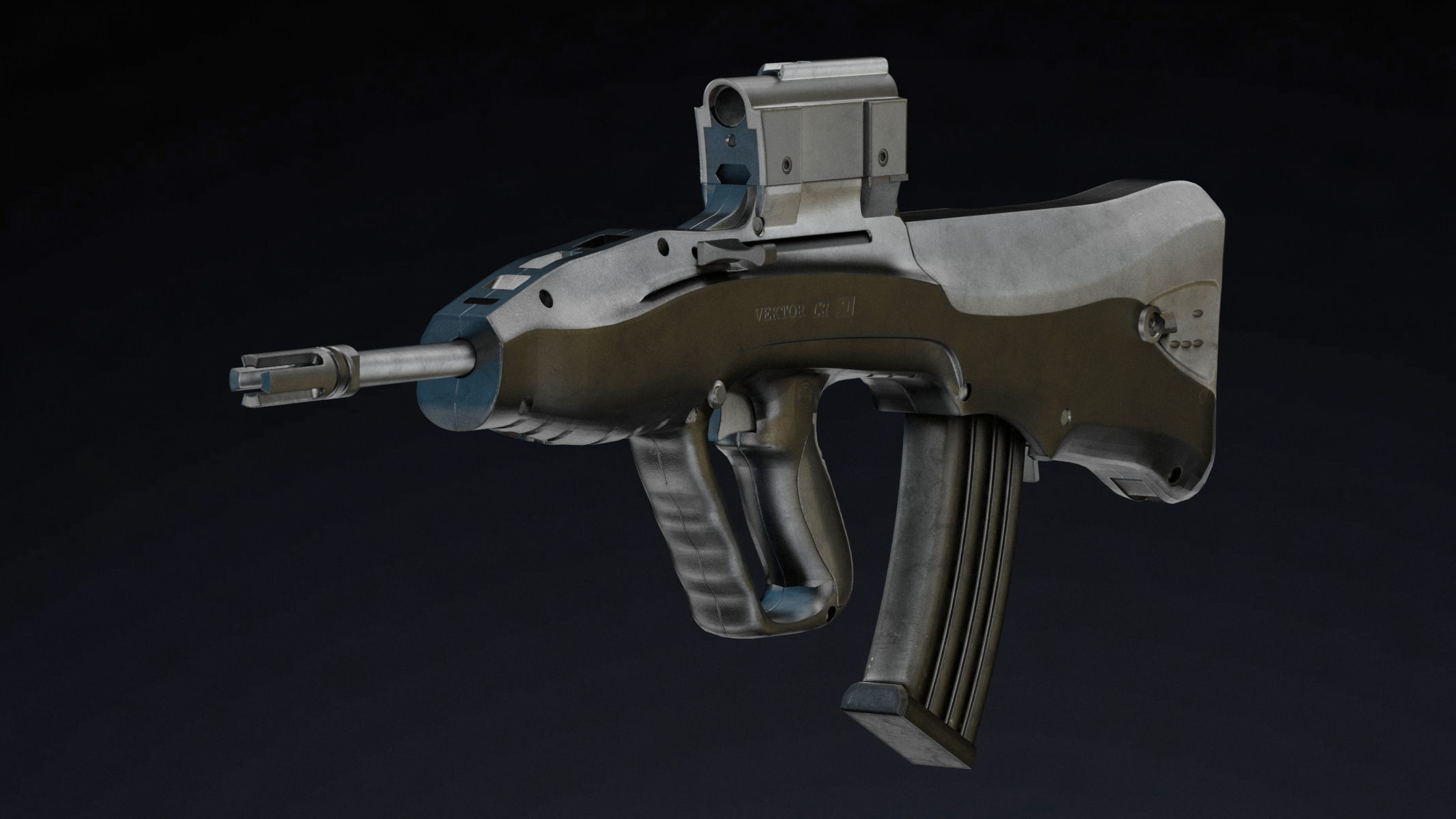 Vektor CR-21 Low Poly Realistic Low-poly 3D model_3