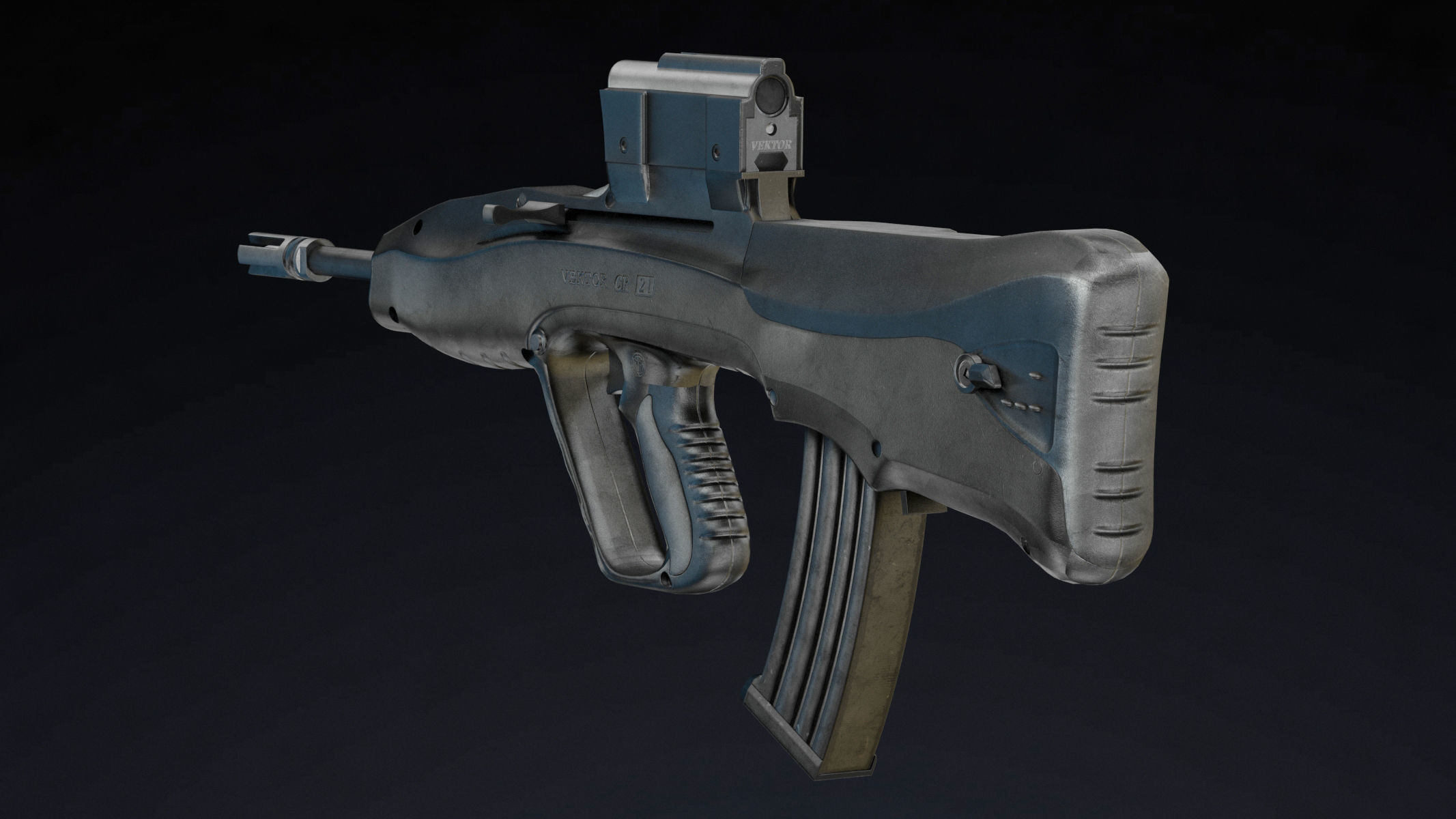 Vektor CR-21 Low Poly Realistic Low-poly 3D model_1