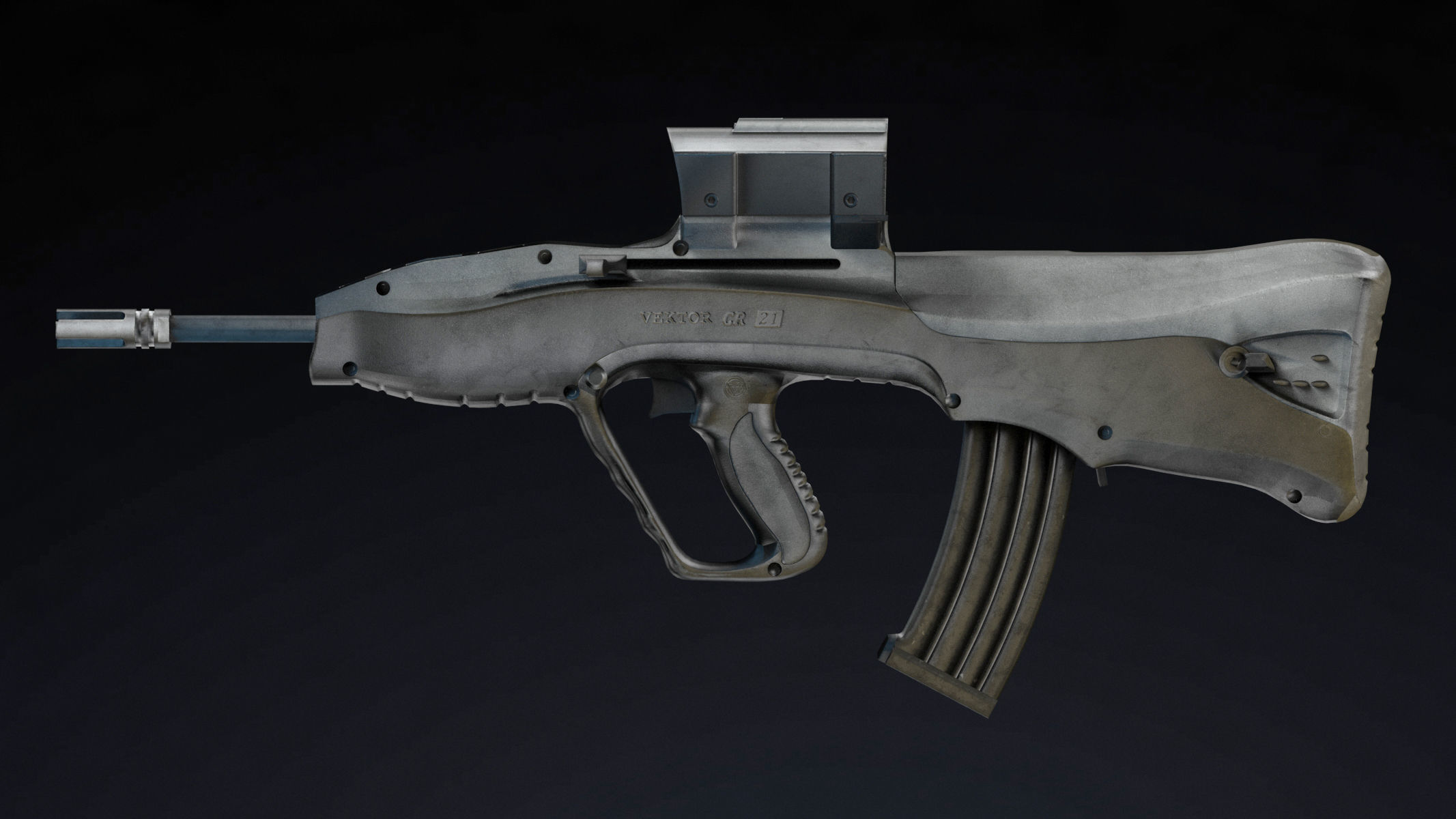 Vektor CR-21 Low Poly Realistic Low-poly 3D model_2