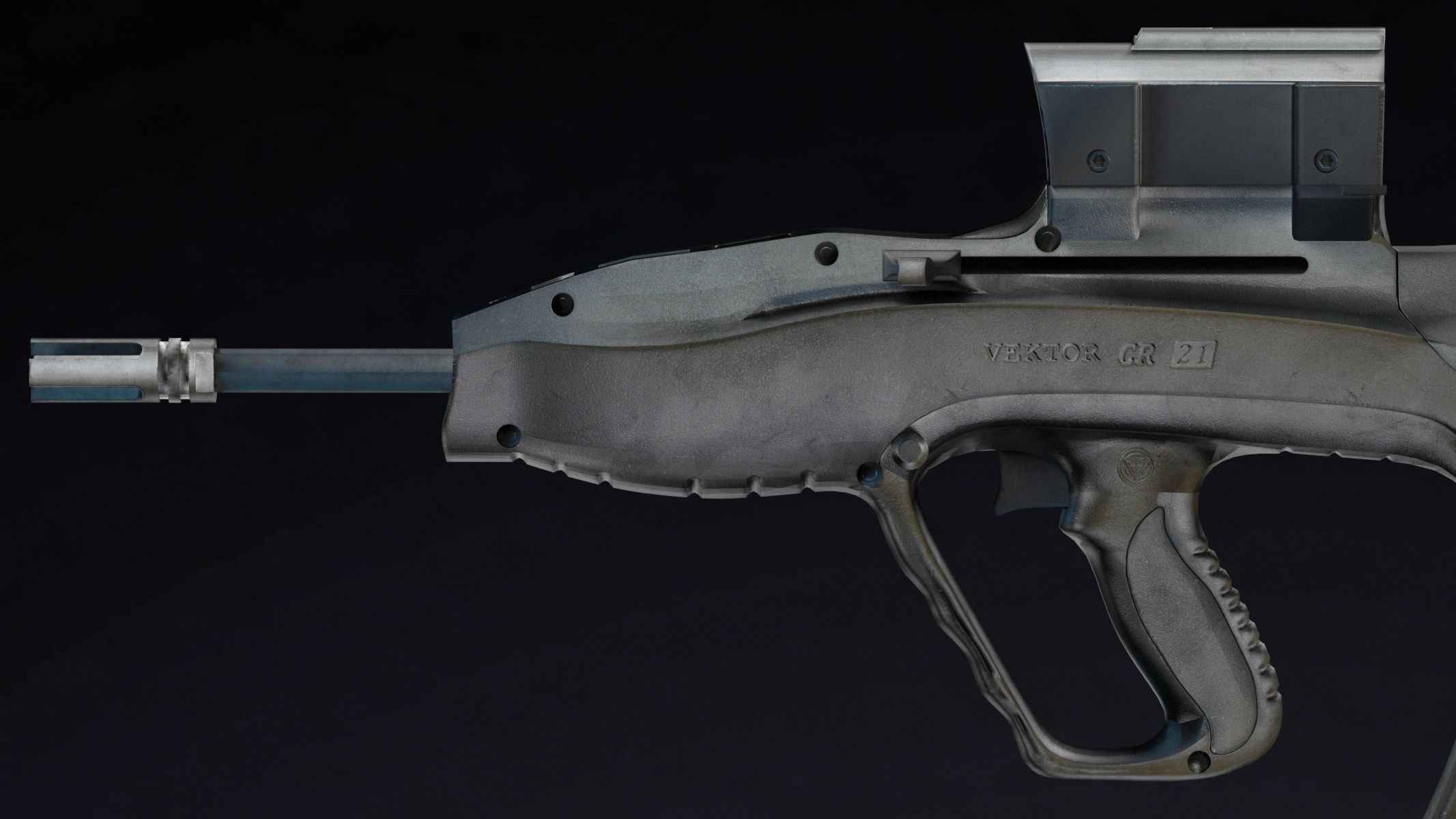 Vektor CR-21 Low Poly Realistic Low-poly 3D model_7