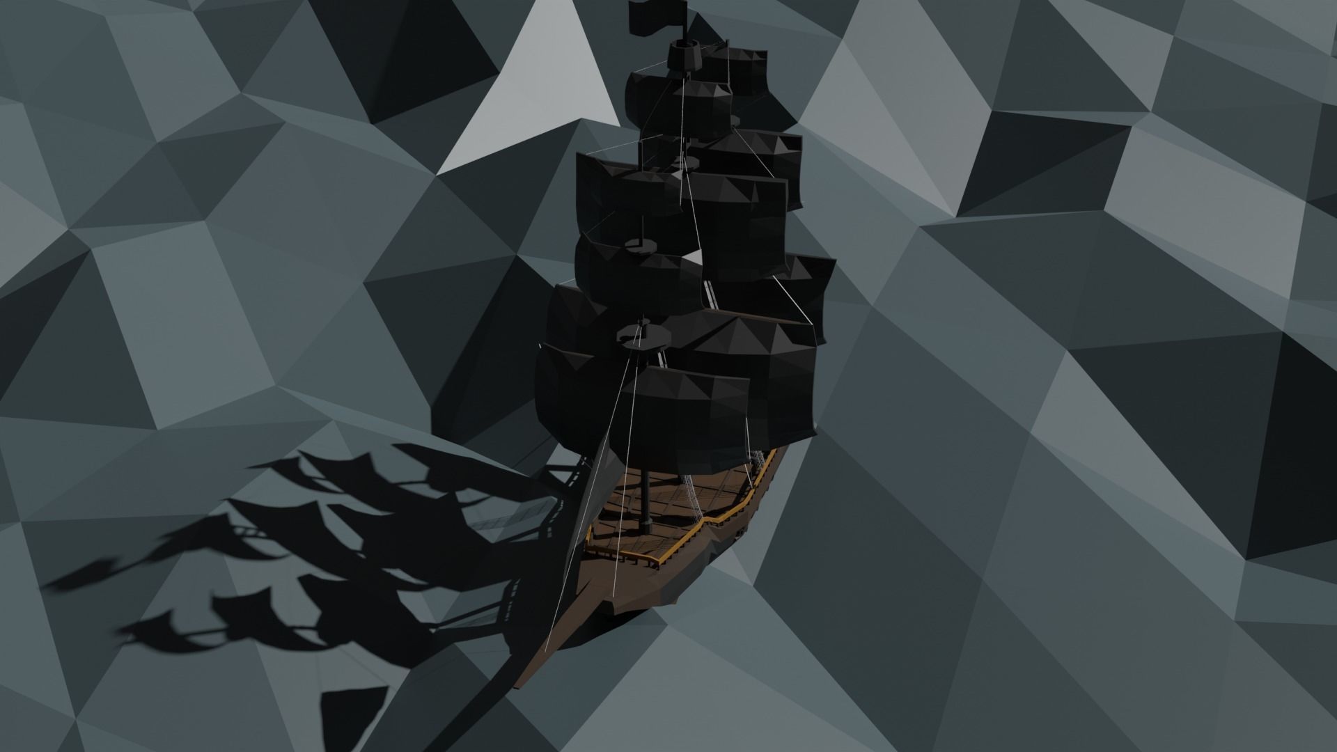 3D model Low Poly Pirate Ship VR / AR / low-poly | CGTrader