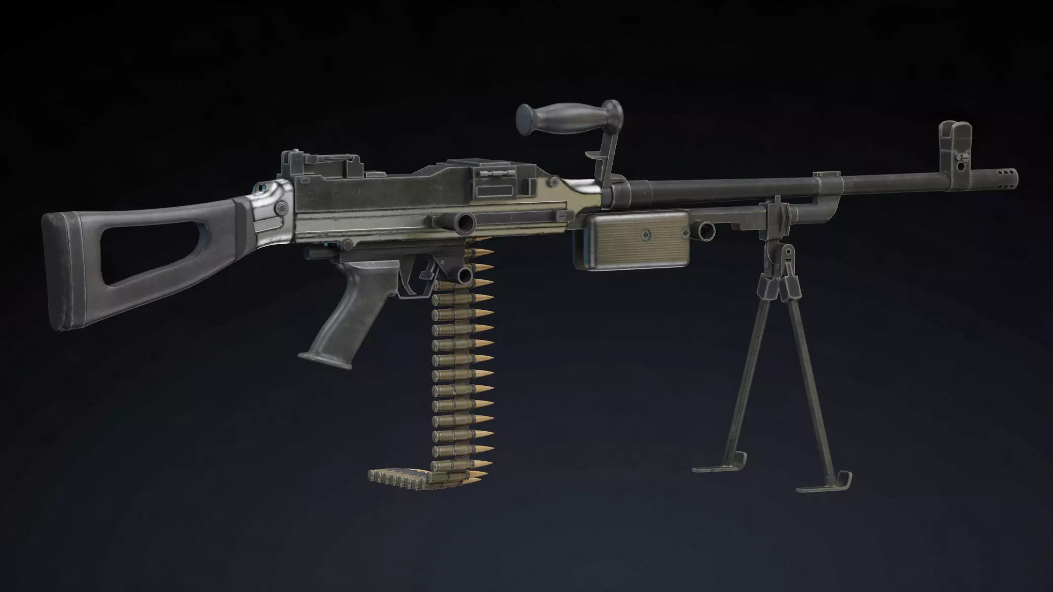 Vektor SS-77 Low Poly Realistic Low-poly 3D model_0