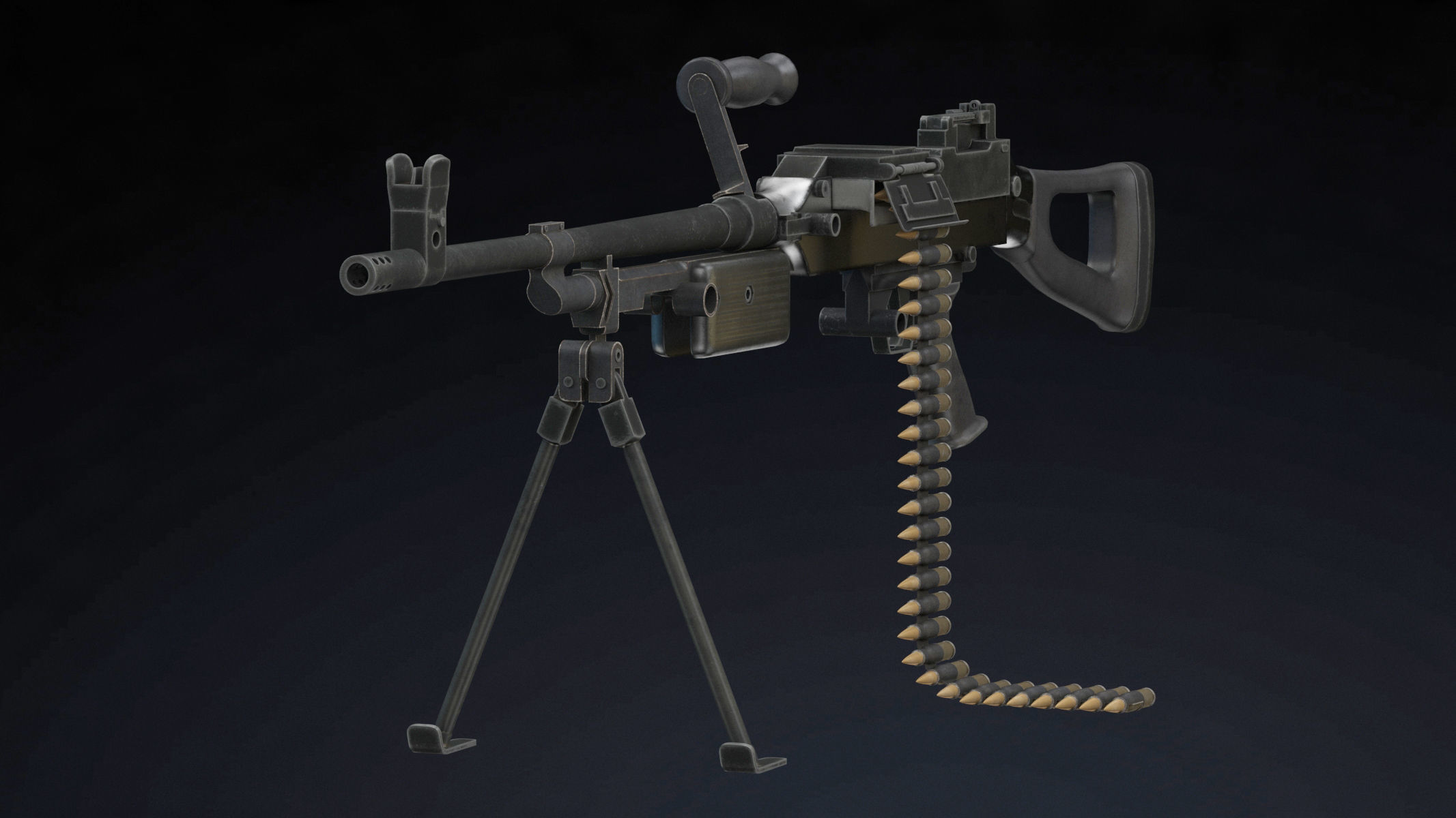 Vektor SS-77 Low Poly Realistic Low-poly 3D model_3