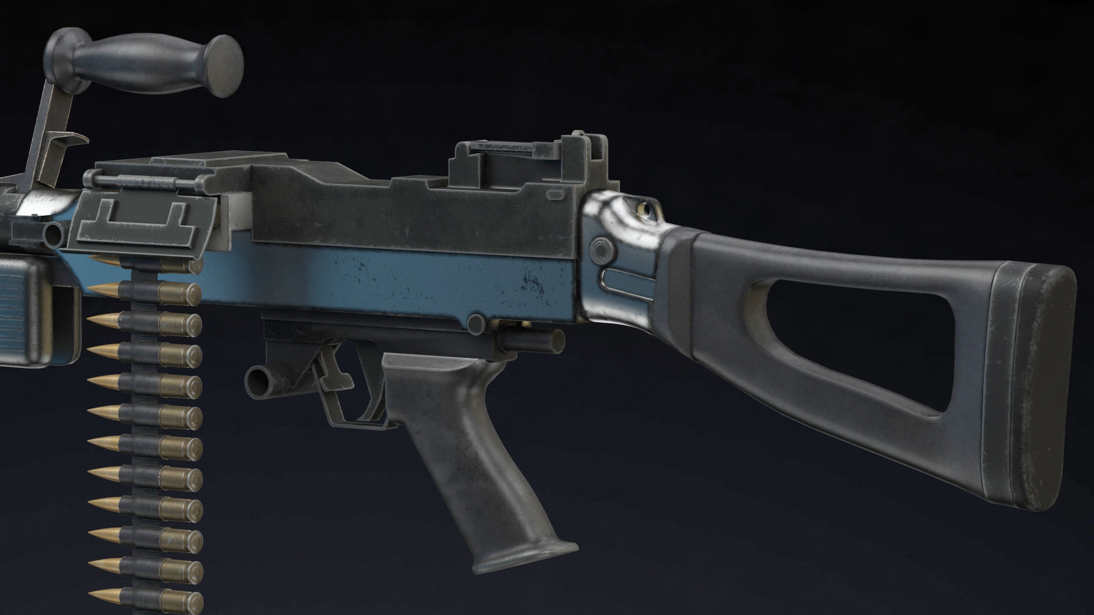 Vektor SS-77 Low Poly Realistic Low-poly 3D model_6