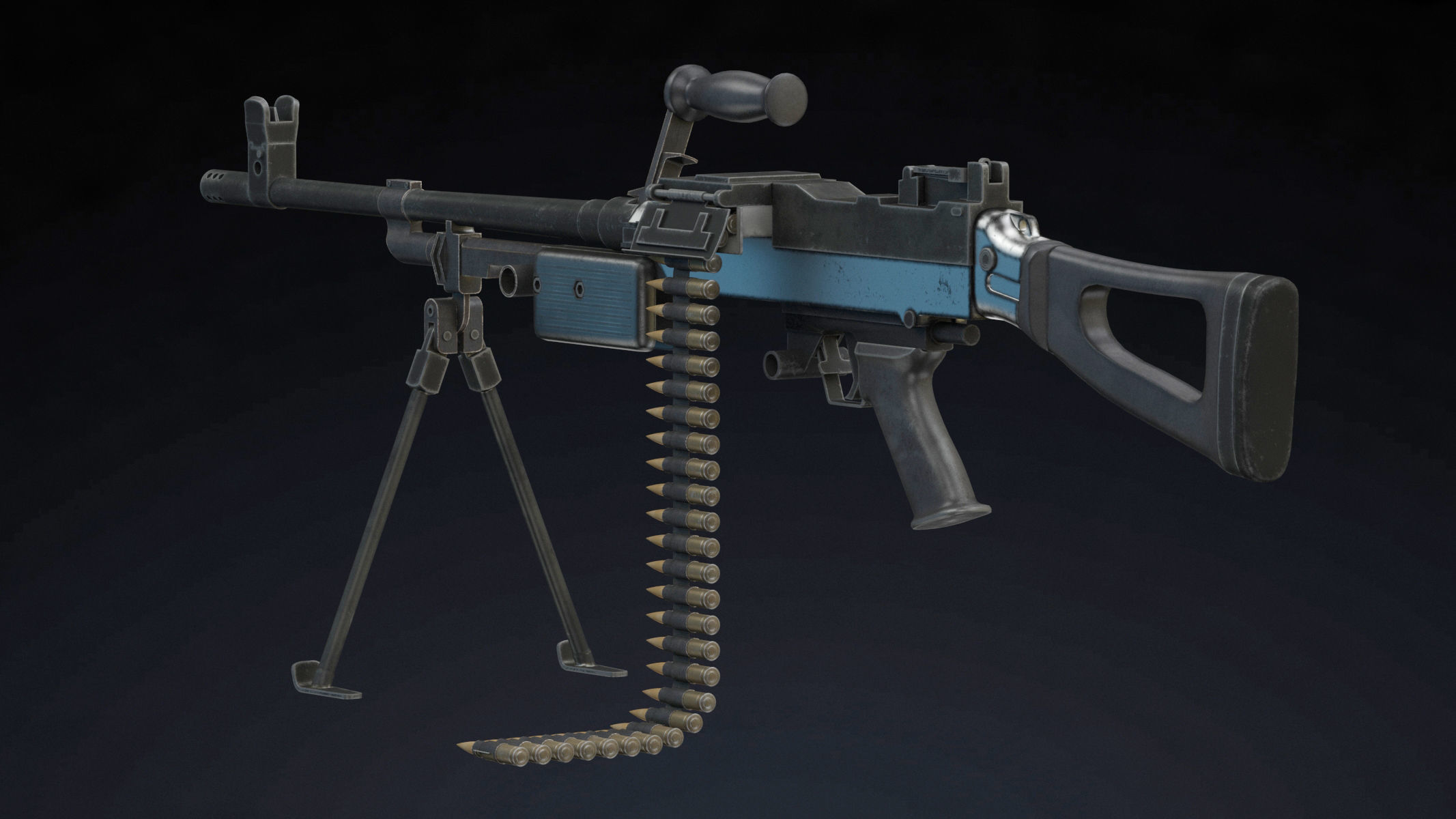 Vektor SS-77 Low Poly Realistic Low-poly 3D model_1