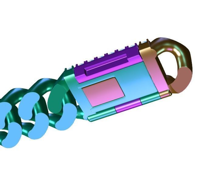 Diamond Cuban Link Bracelet 4 3D print model_6