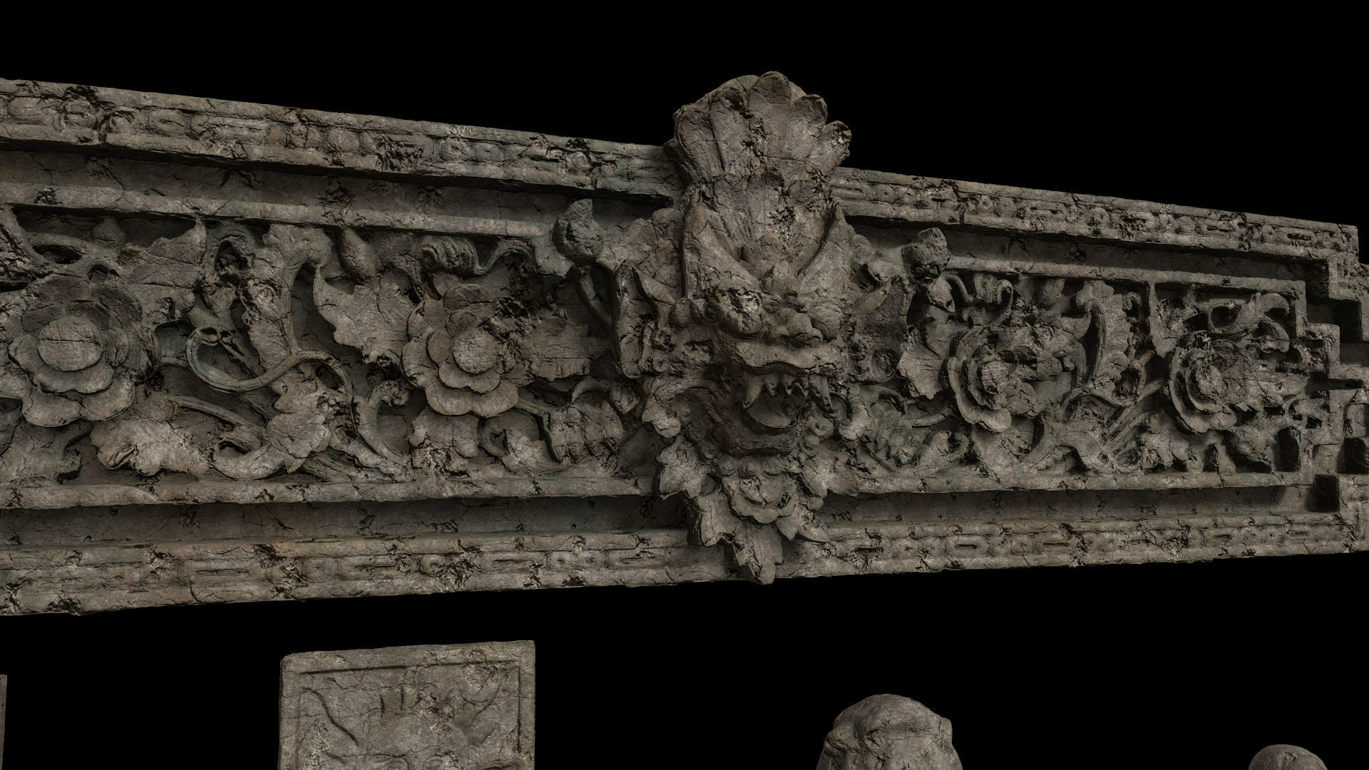 Set of old statues and ethnic deities Low-poly 3D model_10