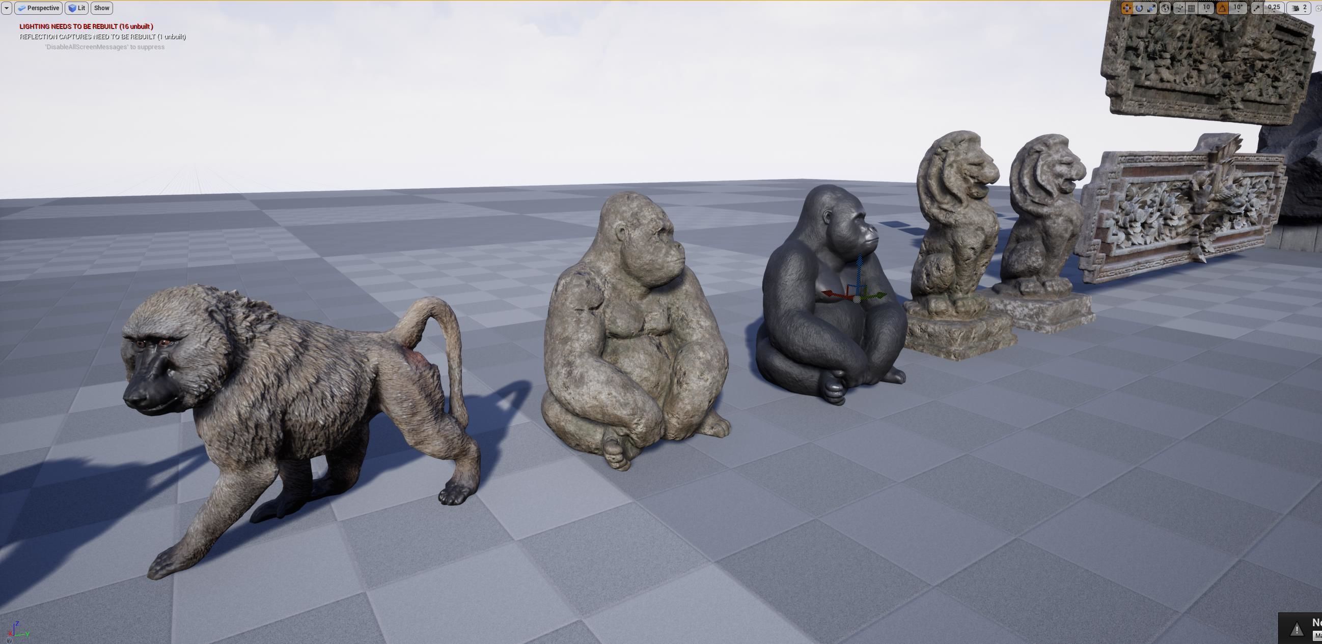 Set of old statues and ethnic deities Low-poly 3D model_19