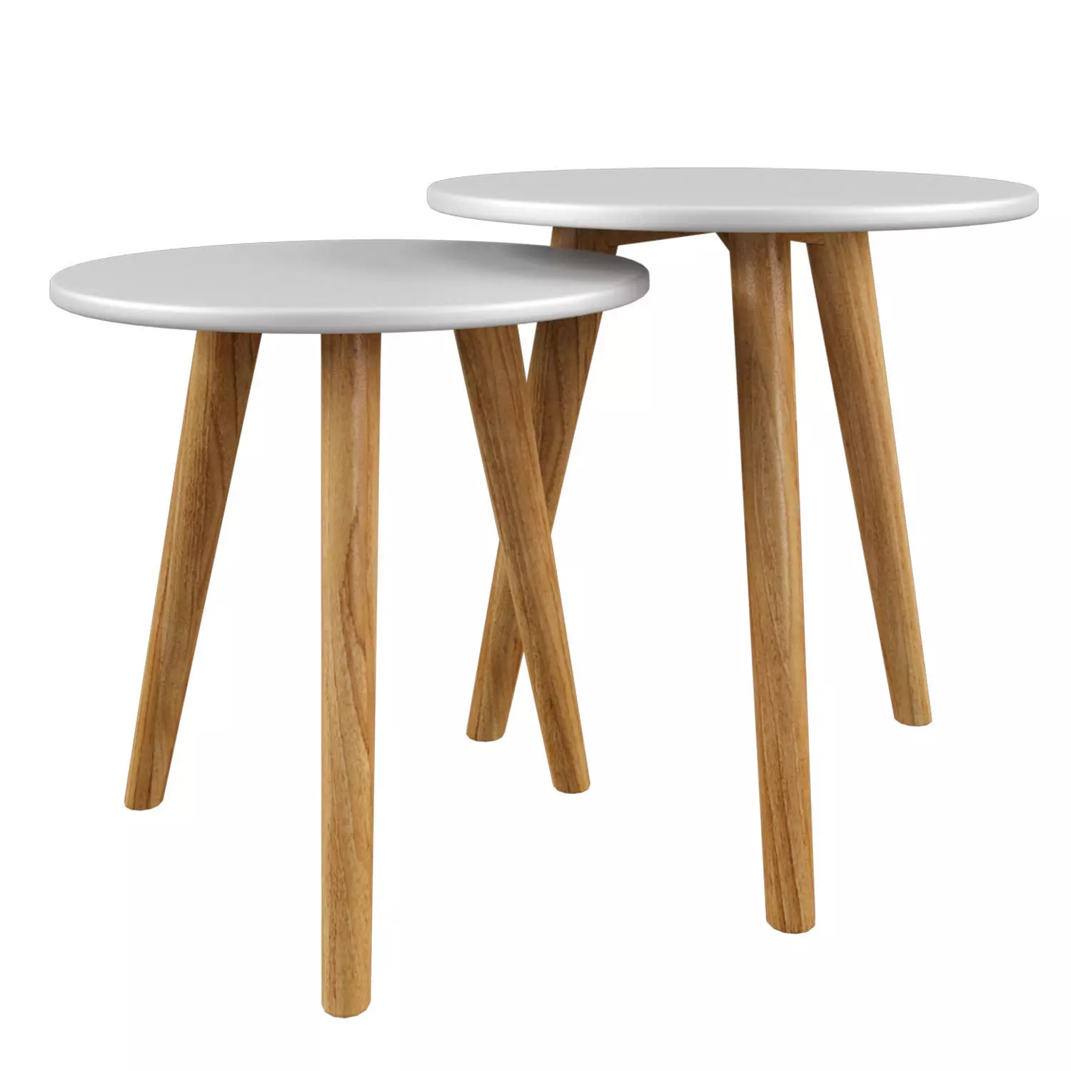 Bodine 2-element Scandinavian round side table 3D model_0