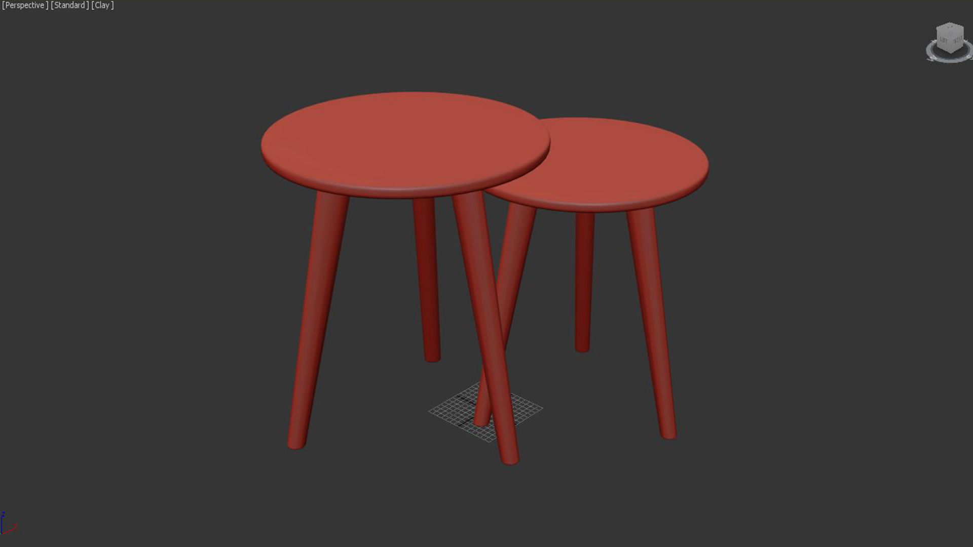 Bodine 2-element Scandinavian round side table 3D model_3