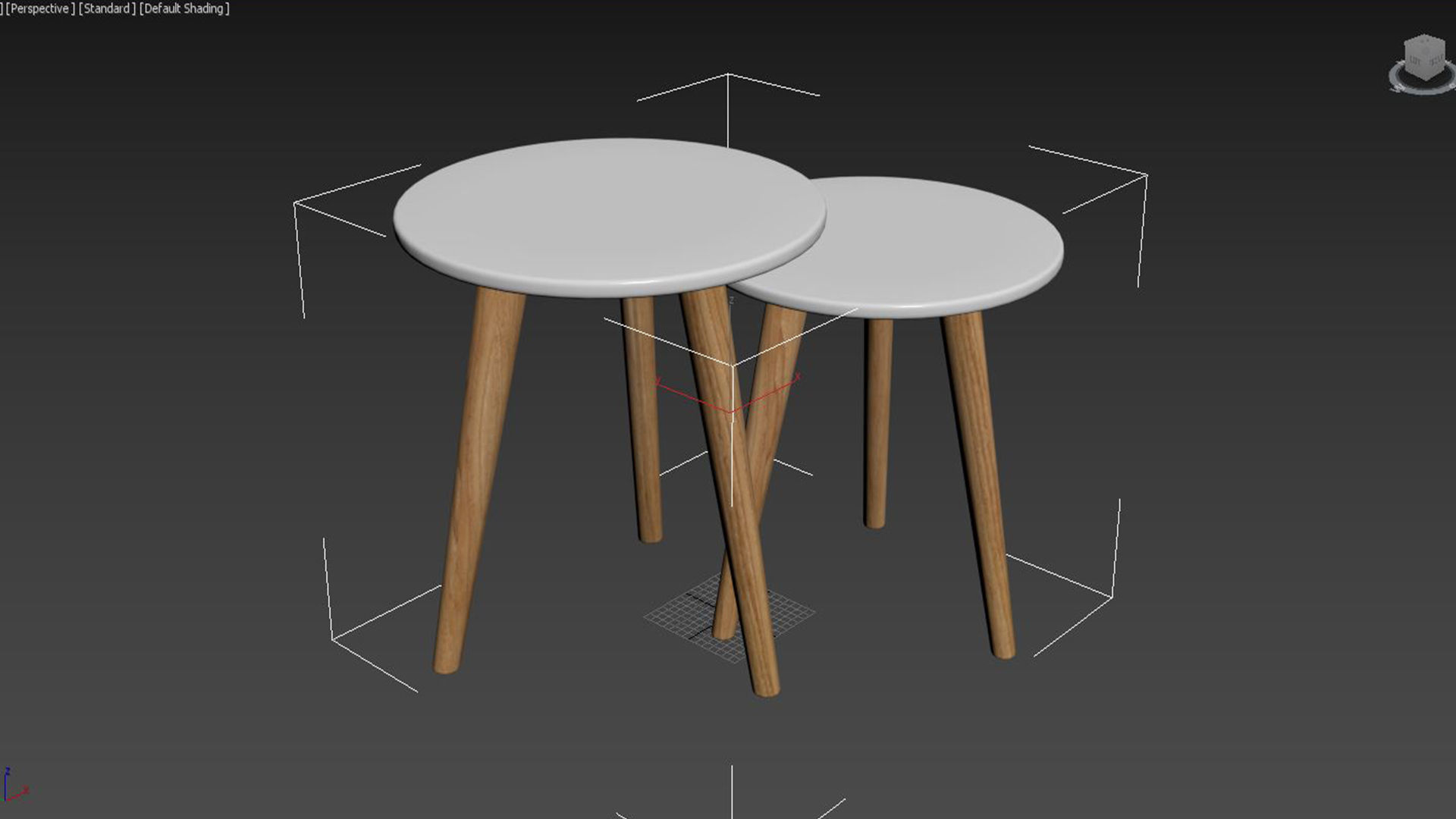 Bodine 2-element Scandinavian round side table 3D model_6