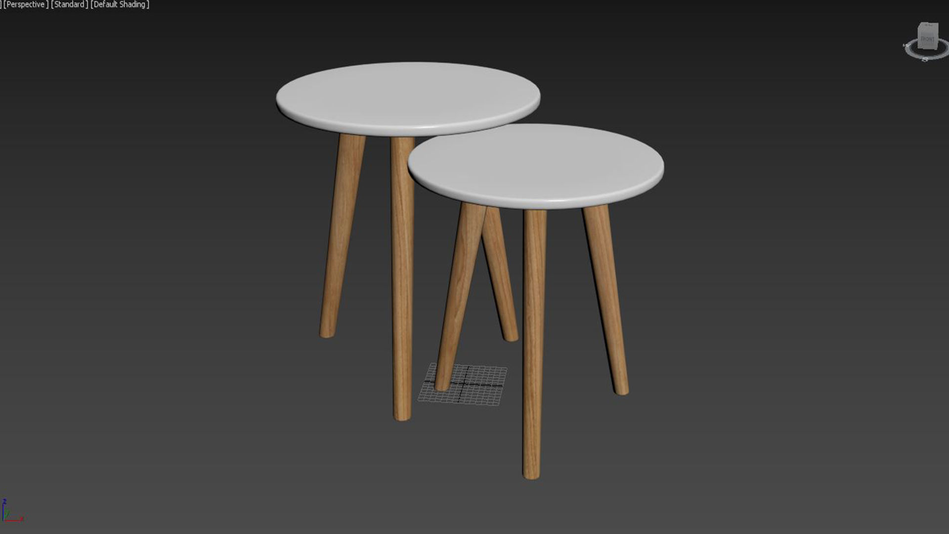 Bodine 2-element Scandinavian round side table 3D model_7