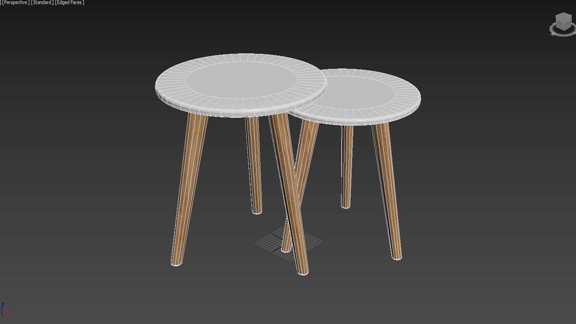 Bodine 2-element Scandinavian round side table 3D model_5