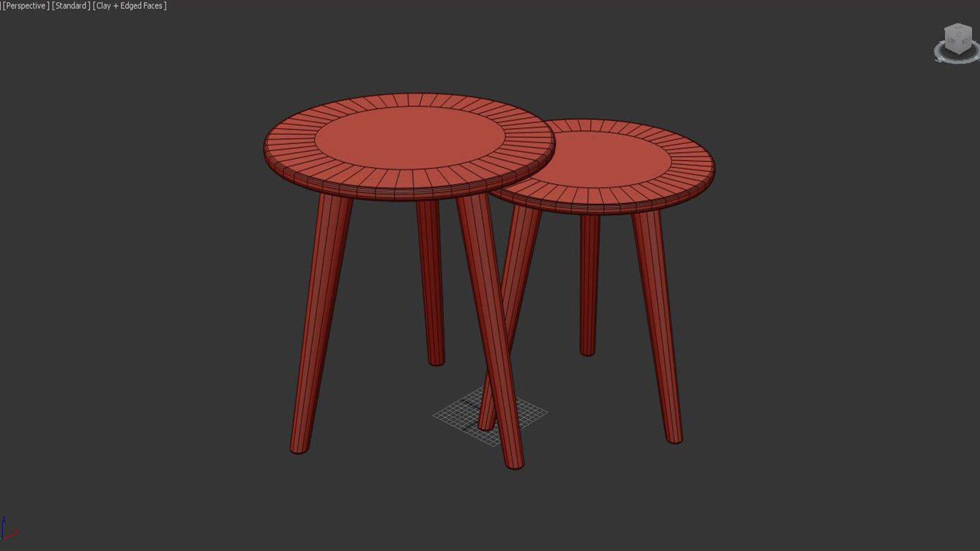 Bodine 2-element Scandinavian round side table 3D model_4