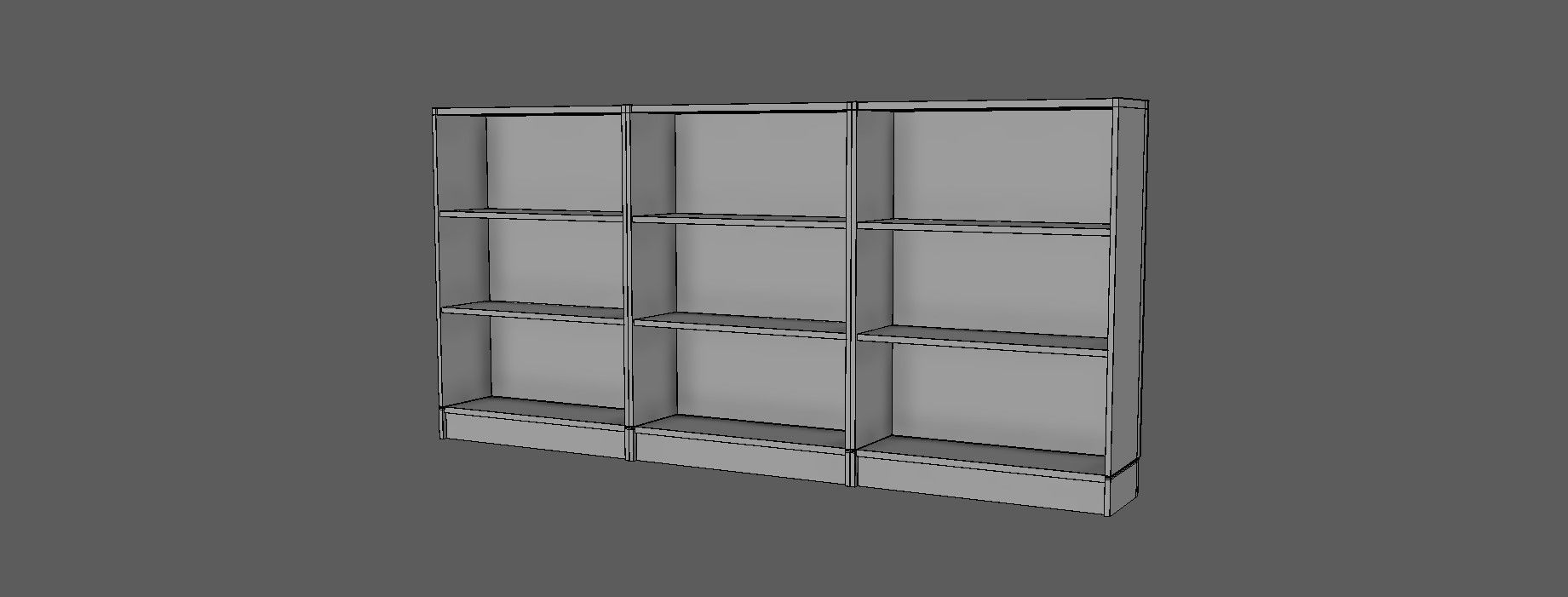 Bookcase 3D model_7