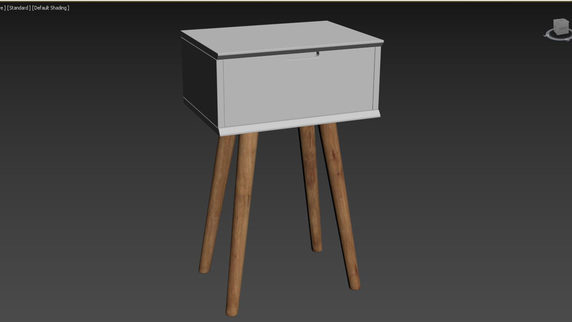 Mitra Bedside Table White 1 Drawer 3D model_7