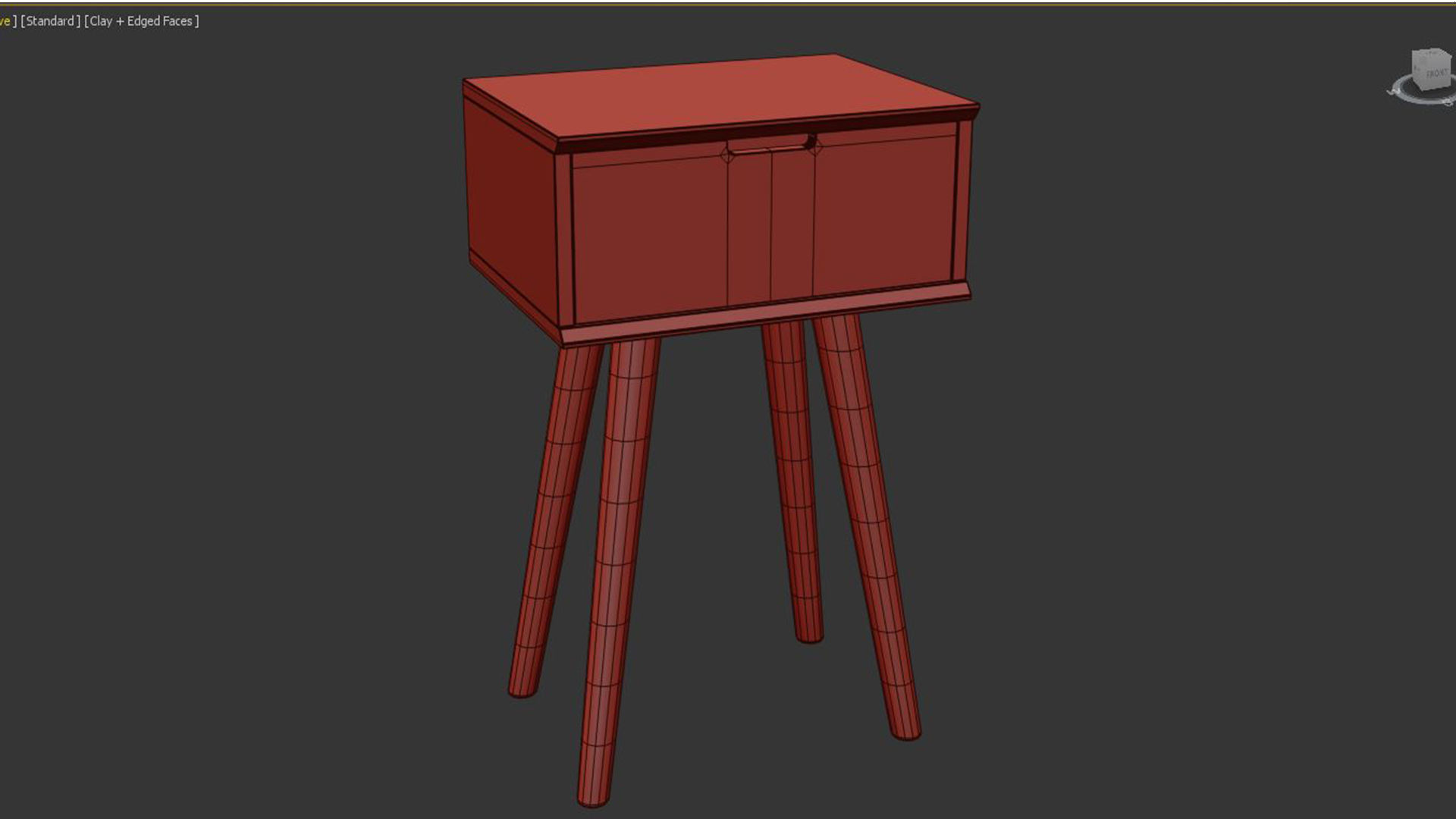 Mitra Bedside Table White 1 Drawer 3D model_5