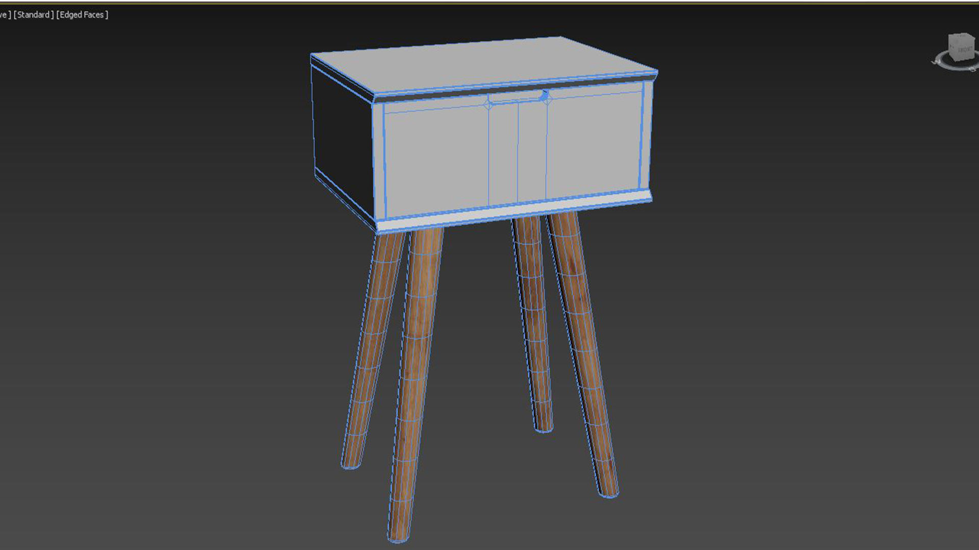 Mitra Bedside Table White 1 Drawer 3D model_6