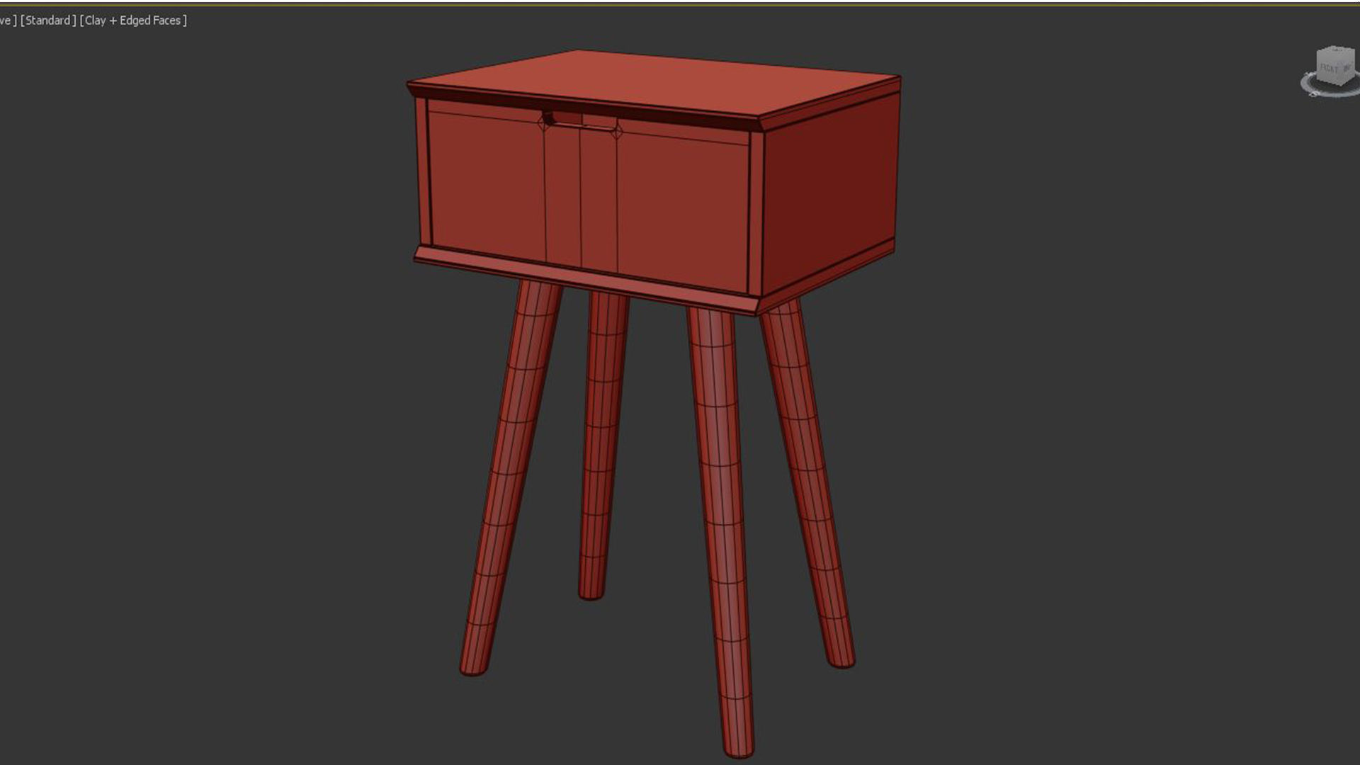 Mitra Bedside Table White 1 Drawer 3D model_3