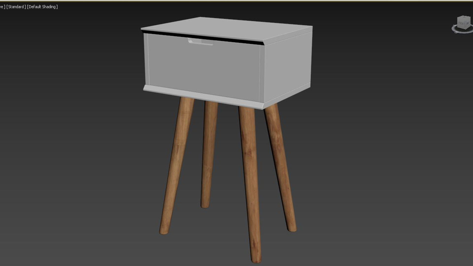 Mitra Bedside Table White 1 Drawer 3D model_2