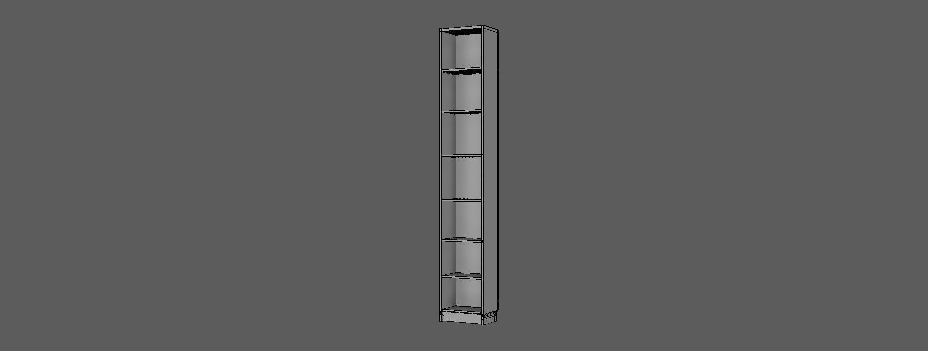 Bookcase tall shelf 3D model_7
