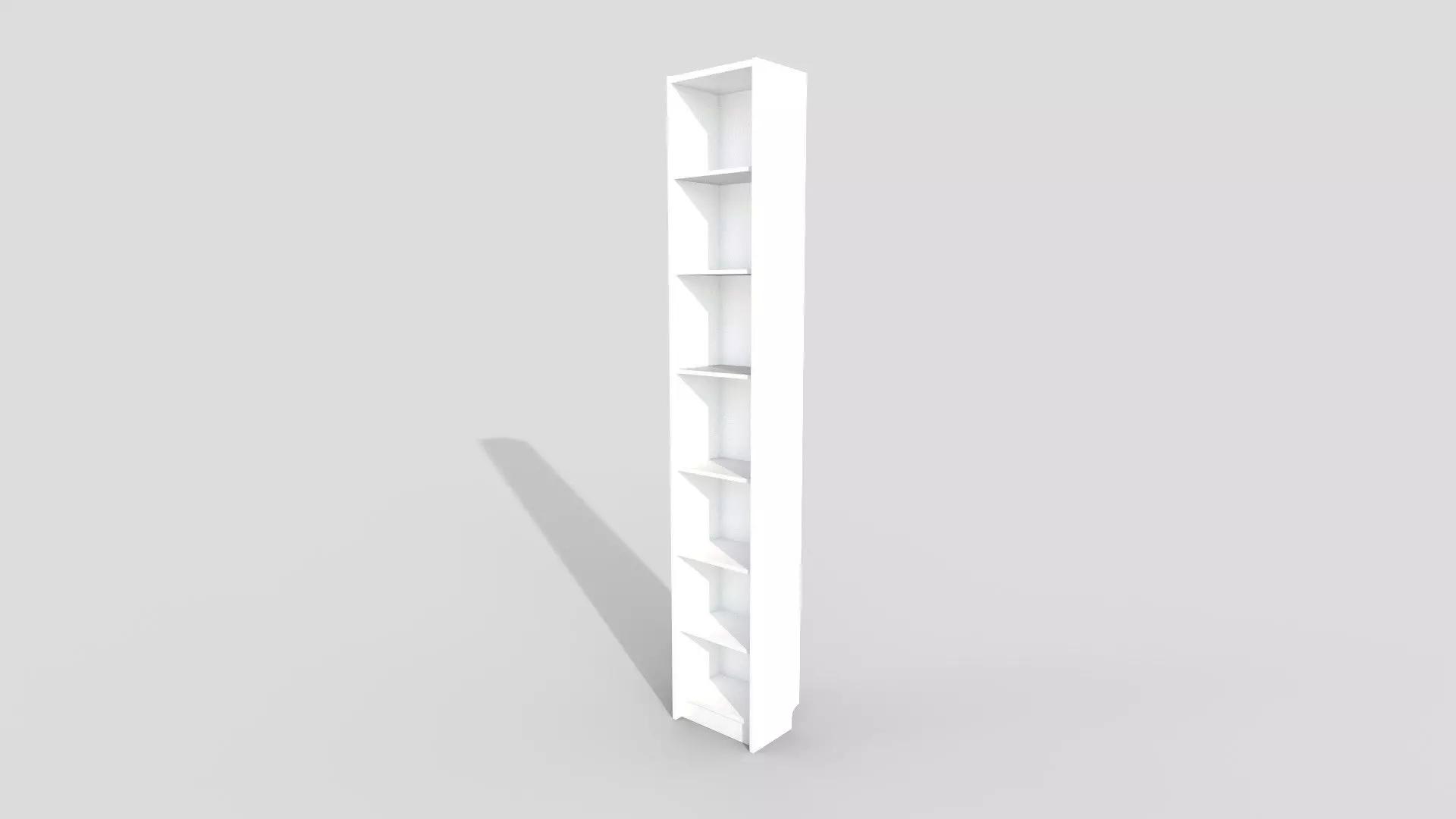 Bookcase tall shelf 3D model_0