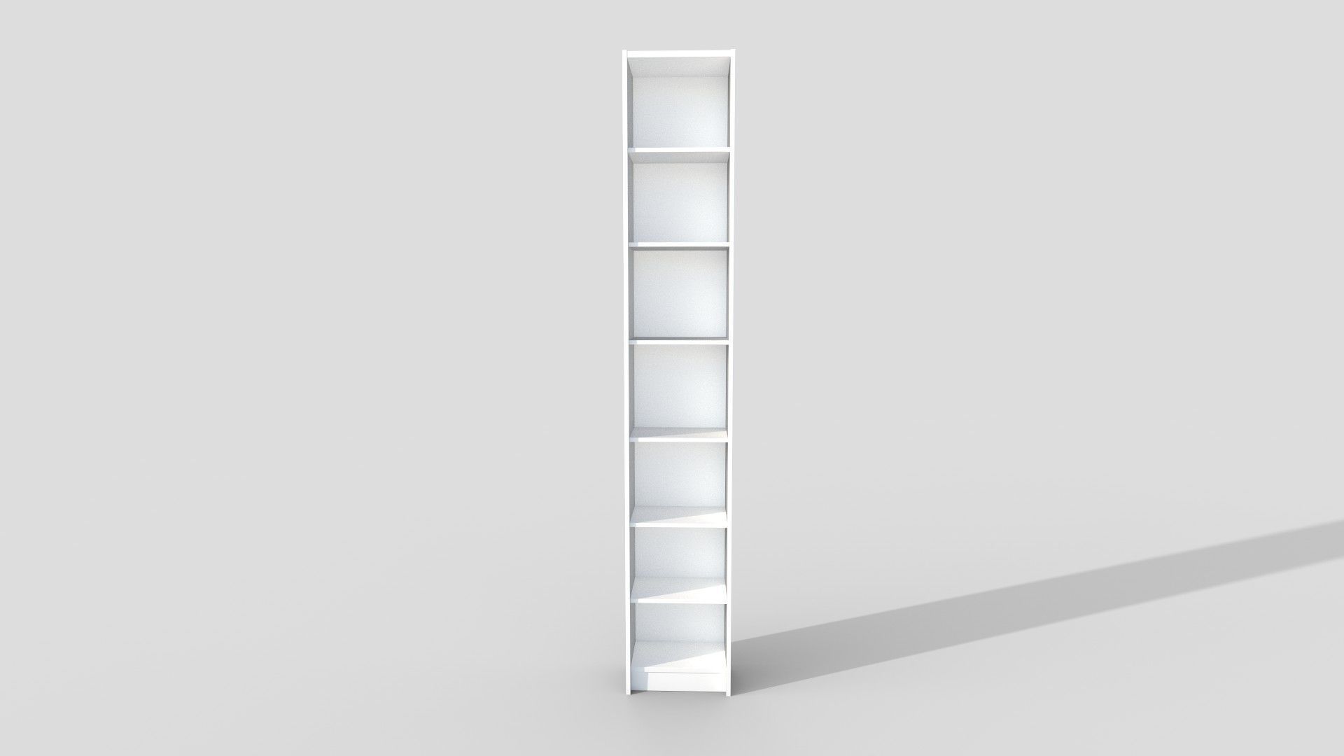 Bookcase tall shelf 3D model_2