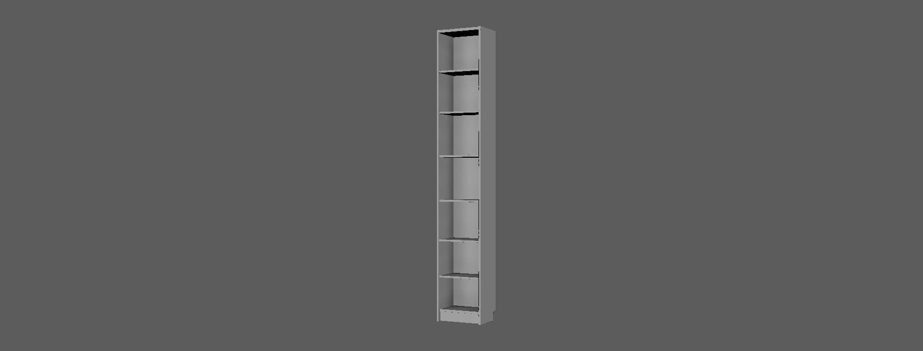 Bookcase tall shelf 3D model_6